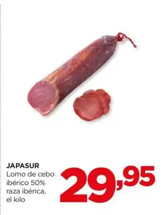 Alimerka JAPASUR Lomo de cebo ibérico 50% raza ibérica, el kilo oferta