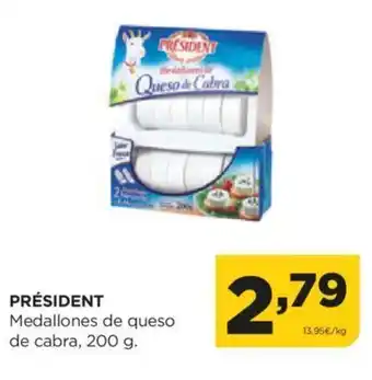Alimerka PRÉSIDENT Medallones de queso de cabra, 200 g. oferta