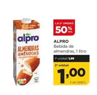 Alimerka ALPRO Bebida de almendras, 1 litro oferta