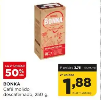 Alimerka BONKA Café molido descafeinado, 250 g. oferta