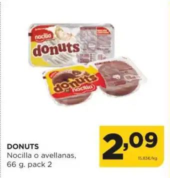 Alimerka DONUTS Nocilla o avellanas, 66 g. pack 2 oferta