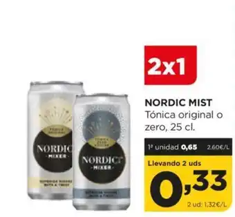 Alimerka NORDIC MIST Tónica original o zero, 25 cl. oferta