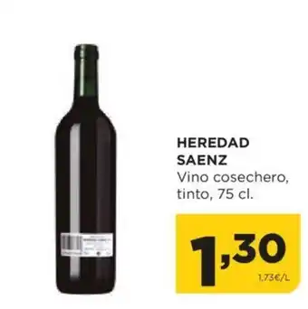 Alimerka HEREDAD SAENZ Vino cosechero, tinto, 75 cl. oferta