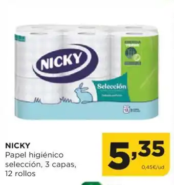 Alimerka NICKY Papel higiénico selección, 3 capas, 12 rollos oferta