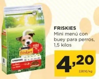 Alimerka FRISKIES Mini menú con buey para perros, oferta