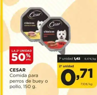 Alimerka CESAR Comida para perros de buey o pollo, 150 g. oferta