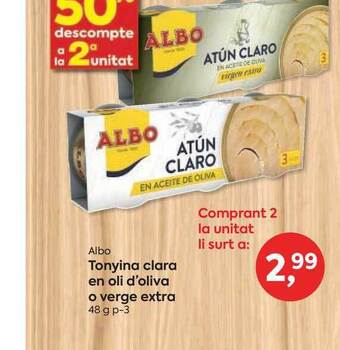 Suma Supermercados Albo Tonyina Clara En Oli D'oliva O Verge Extra oferta