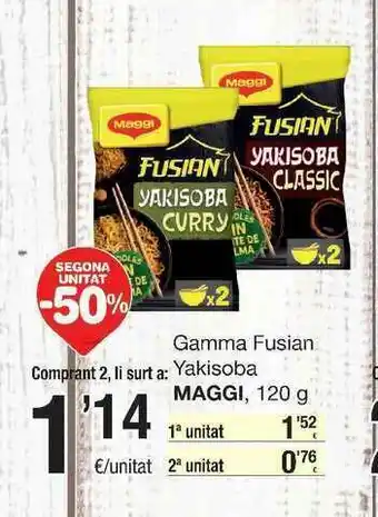 SPAR Fragadis Segona Unitat -50% Gamma Fusian Yakisoba Maggi 120g oferta