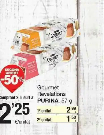 SPAR Fragadis Segona Unitat -50% Gourmet Revelations Purina 57g oferta