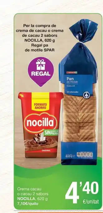SPAR Fragadis Crema Cacau O Cacau 2 Sabors Nocilla 620g oferta