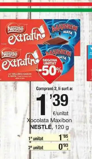 SPAR Fragadis Xocolata Maxibon Nestlé 120g oferta