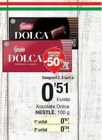 SPAR Fragadis Segona Unitat -50% Xocolata Dolca Nestlé 100g oferta
