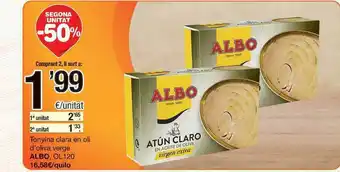 SPAR Fragadis Segona Unitat -50% Tonyina Clara En Oli D'oliva Verge Albo oferta