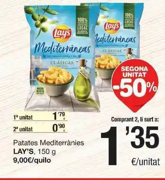 SPAR Fragadis Segona Unitat -50% Patates Mediterrànies Lay's 150g oferta
