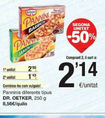 SPAR Fragadis Panninis Diferents Tipus Dr. Oetker 250g oferta