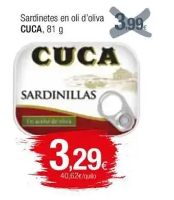 Condis Sardinetes en oli d'oliva CUCA, 81 g oferta