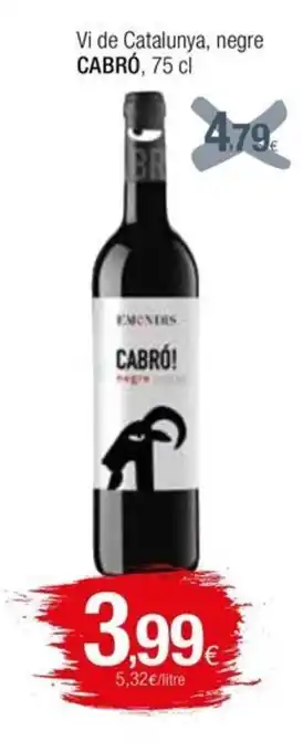 Condis Vi de Catalunya, negre CABRÓ, 75 cl oferta