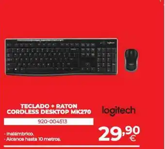 Computer Store Teclado + Raton Cordless Desktop Mk270 Logitech oferta