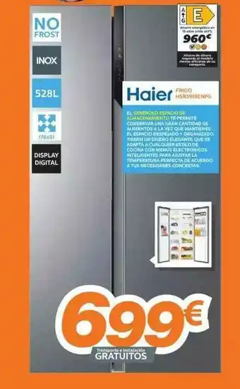 Pascual Martí Haier Frigo Hsr3918enpg oferta