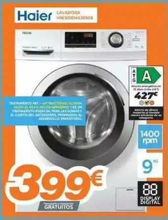 Pascual Martí Haier Lavadora Hw90b14536nib oferta