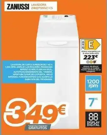 Pascual Martí Zanussi Lavadora Zwq71265clcs oferta