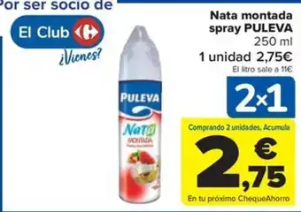Carrefour Market Nata montada spray PULEVA 250 ml oferta