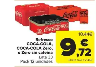 Carrefour Market Refresco COCA-COLA, COCA-COLA Zero, o Zero sin cafeína oferta