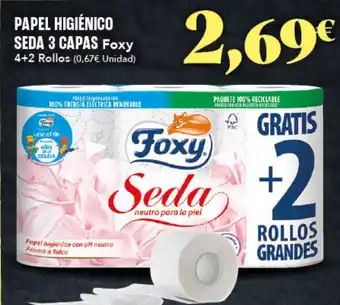 Gadis PAPEL HIGIÉNICO SEDA 3 CAPAS Foxy oferta