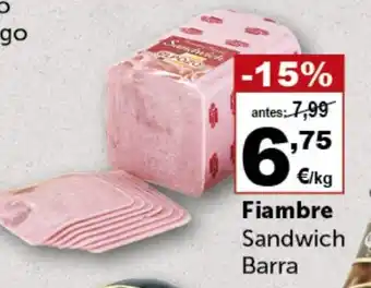 Masymas Fiambre Sandwich Barra oferta