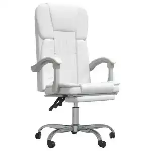 Brico Depôt Vidaxl silla de oficina reclinable cuero sintético blanco oferta