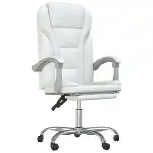 Brico Depôt Vidaxl silla de oficina reclinable cuero sintético blanco oferta