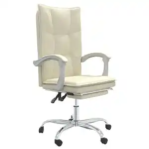 Brico Depôt Vidaxl silla de oficina reclinable cuero sintético crema oferta