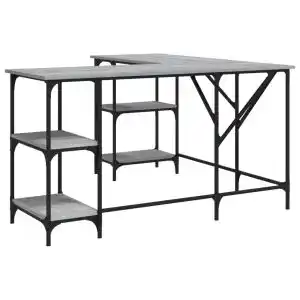 Brico Depôt vidaXL escritorio madera de ingeniería gris sonoma 139x139x75 cm oferta