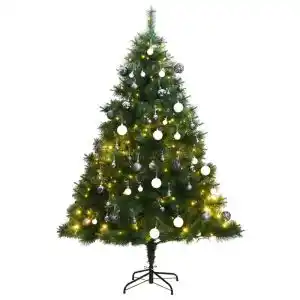 Brico Depôt vidaXL árbol de navidad artificial con bisagras 300 LED y bolas 210 cm oferta