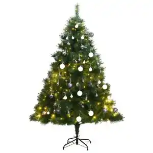 Brico Depôt vidaXL árbol de navidad artificial con bisagras 300 LED y bolas 180 cm oferta