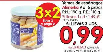 Alimerka Alimerka Yemas de espárragos oferta