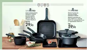 Carrefour San Pietro Lote 3 Sartenes Gama Midnight Green Aluminio Fundido Medidas Ø20 Cm, Ø22 Cm Y Ø 26 Cm O Asador 28x28 Cm O Batería oferta