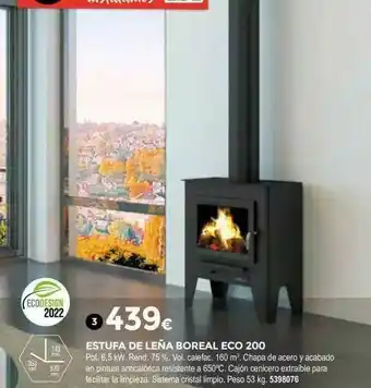 BigMat Estufa De Leña Boreal Eco 200 oferta