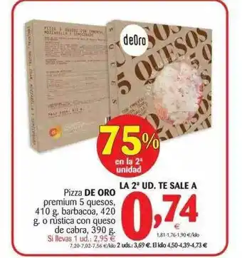 Alimerka Pizza De Oro Premium 5 Quesos 410g Barbacoa 420 G O Rústica Con Queso De Cabra oferta