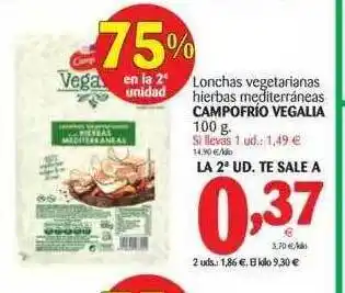 Alimerka Lonchas Vegetarianas Hierbas Mediterráneas Campofrío Vegalia oferta