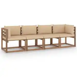 Brico Depôt vidaXL sofá de palets 4 plazas cojines madera de pino impregnada oferta