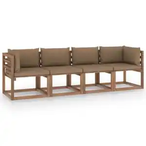 Brico Depôt vidaXL sofá de palets 4 plazas cojines madera de pino impregnada oferta