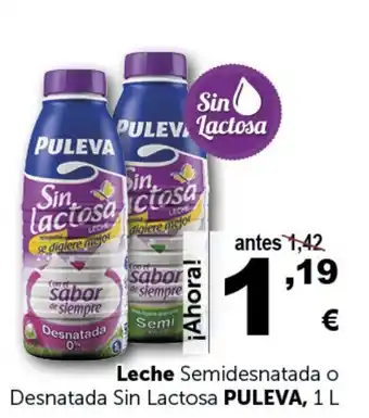 Masymas Leche Semidesnatada o ASTURIANA, 1 L Desnatada Sin Lactosa PULEVA, 1 L oferta