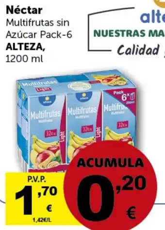 Masymas Néctar Multifrutas sin Azúcar Pack-6 ALTEZA, 1200 ml oferta