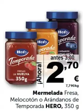 Masymas Mermelada Fresa, Melocotón o Arándanos de Leche con Chocolate Temporada HERO, 350 g Pack-3 CHOLECK, 600 ml oferta