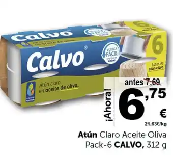 Masymas Atún Claro Aceite Oliva Pack-6 CALVO, 312 g oferta