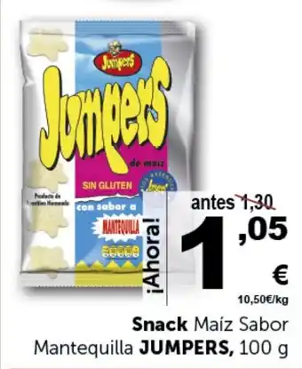 Masymas Snack Maíz Sabor Mantequilla JUMPERS, 100 g oferta
