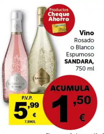 Masymas Vino Rosado o Blanco Espumoso SANDARA, oferta