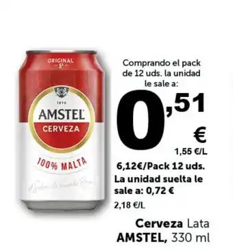 Masymas Cerveza Lata AMSTEL, 330 ml oferta