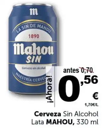 Masymas Cerveza Sin Alcohol Lata MAHOU, 330 ml oferta